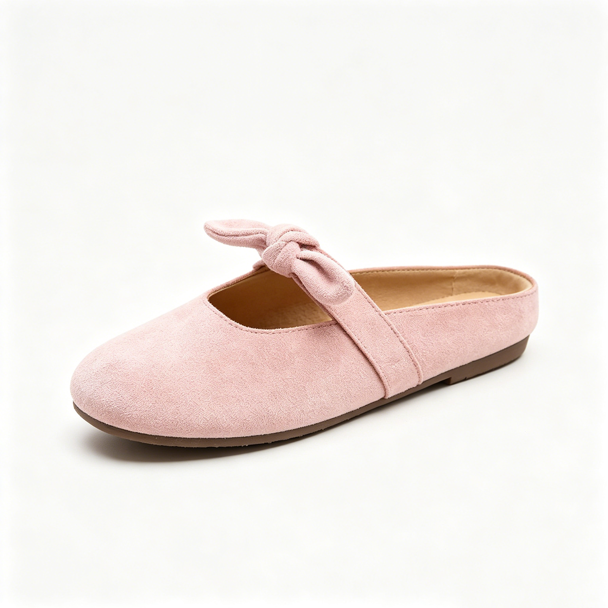 🎀 Chic Bow Accent Slip-On Flats | Soft Suede Open-Back Summer Mules